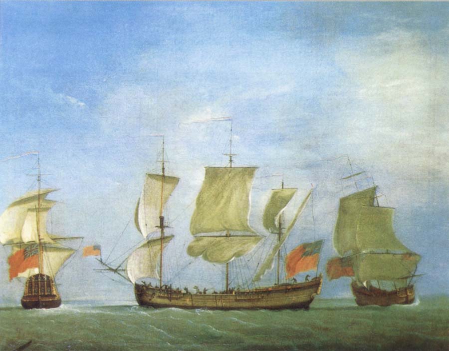 An english privateer in three positions